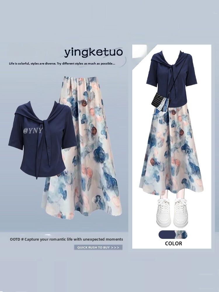 Elegancki, prosty zestaw letni – Midi Skirt Floral recenzja i cena