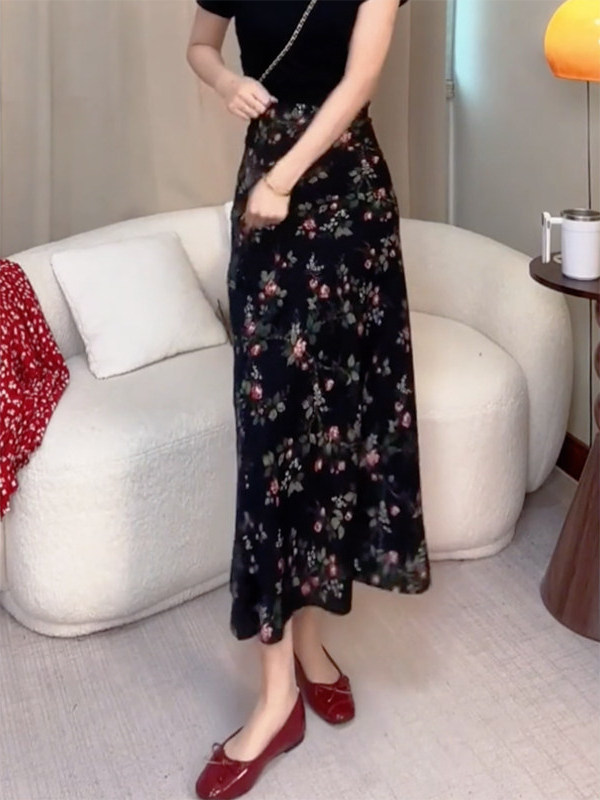 Letnia spódnica midi z wysokim – Midi Skirt Floral recenzja i cena