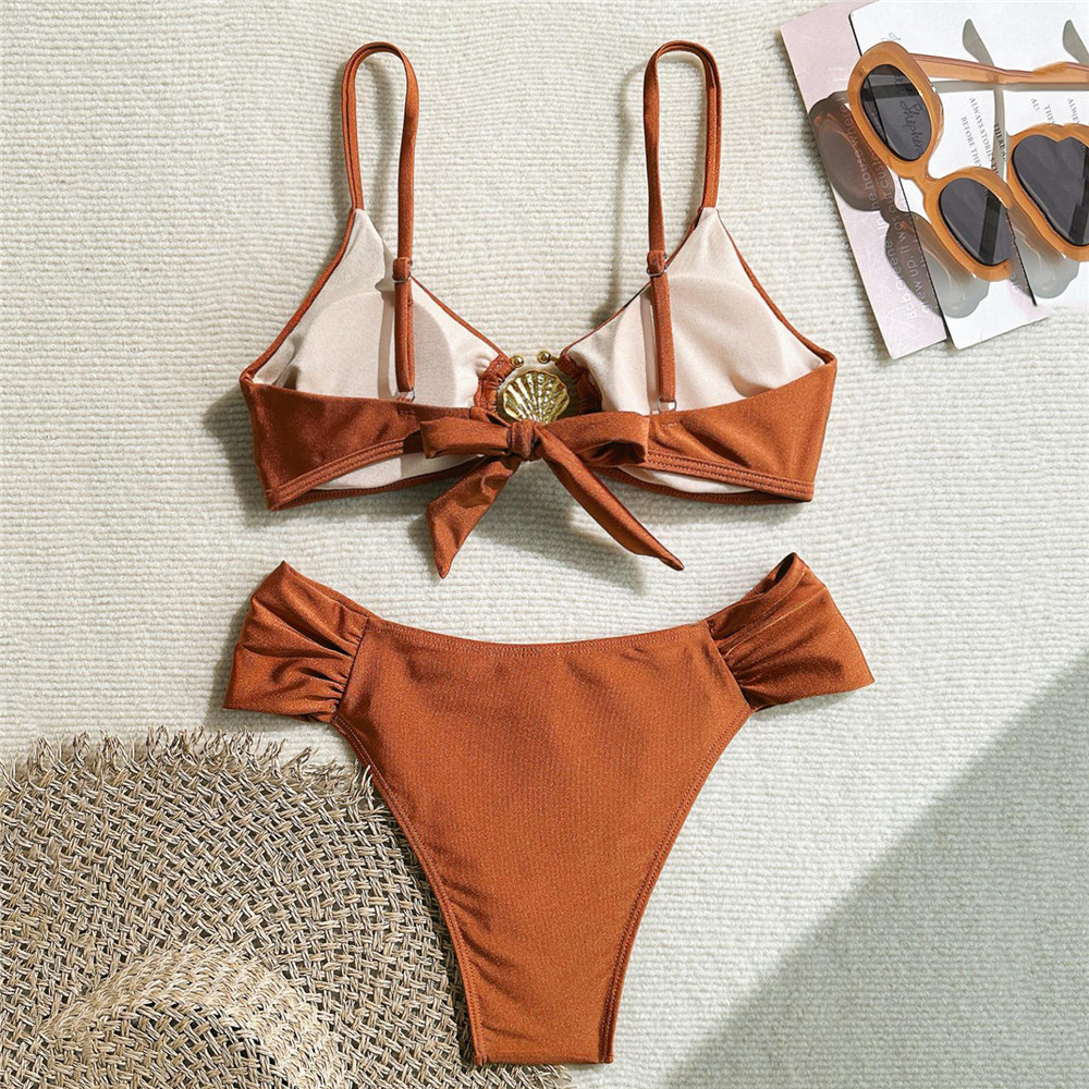 Metalowe Pierścienie na Biusto – Swimsuit Bikini Ruched recenzja i cena